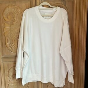 Aerie oversized white light summer sweatshirt